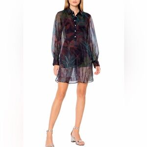 ERES Paris Sheer Botanical Shirt Dress Tunic | Resort Cover-Up